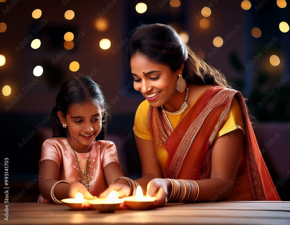 Diwali or Rakshabandhan Celebration - Indian young family of four celebrating Deepavali or bhai Dooj Diwali or Rakshabandhan Celebration - Indian young family of four celebrating Deepavali or bhai Dooj