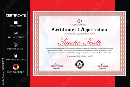 Elegant certificate of achievement template