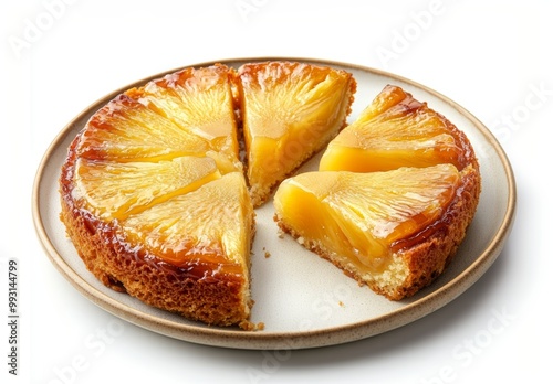 Delicious Pineapple Upside Down Cake on Plate