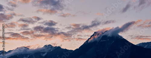 Scenic, majestic mountain landscape under dramatic sky, Mieming Range, Tyrol, Austria
 photo