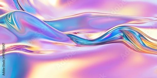 Wallpaper Mural Colorful Wavy Abstract Holographic Background Torontodigital.ca