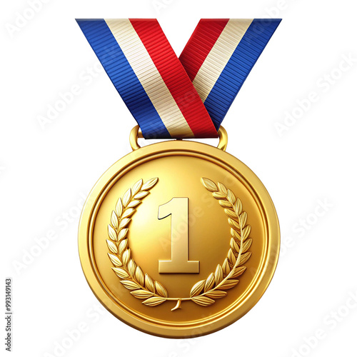 Award medals gold medals on transparent