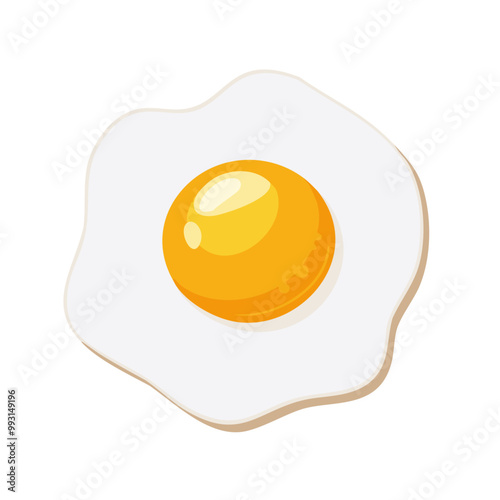 Sunny Side Up Fried Egg Vector Illustration