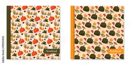 Notepad Front Cover Design. Notebook autumn design