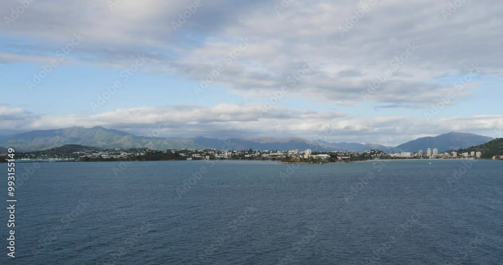 Panoramic view of Noumea, New Caledonia. View of the mountain range. Panoramic view of Noumea, New Caledonia. View of the mountain range.
