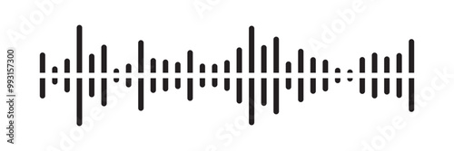 Waves of the equalizer. Vector illustration of music sound on isolated background. Drawing of radio signal painted by black inks. Sketch of musical soundtrack. Etching of voice record in eps 10.