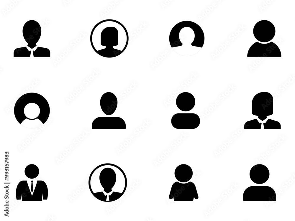 People icon set in trendy flat style. Person symbol for infographics, website design, logo and apps. Solid icon collection. User profile symbol People icon set in trendy flat style. Person symbol for infographics, website design, logo and apps. Solid icon collection. User profile symbol