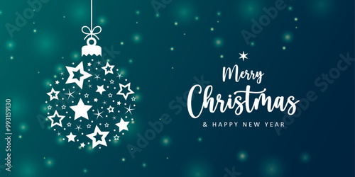 christmas greeting card with decorative deer ball vector illustration EPS10