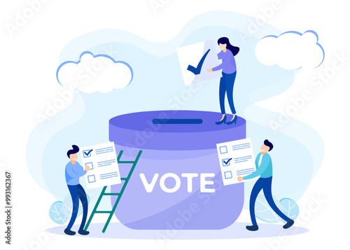 Illustration vector graphic cartoon character of voting