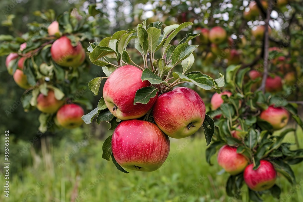 a background filled with wild ripe red apples a background filled with wild ripe red apples