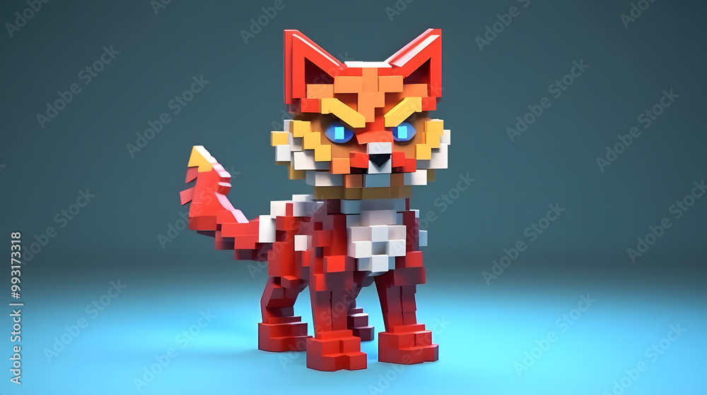 Lynx 3d pixel Character Cartoon Lynx 3d pixel Character Cartoon