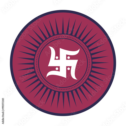 Vector minimalistic icon design of Swastika a religious symbol for Hinduism, Buddhism, Jainism, and Odinism photo