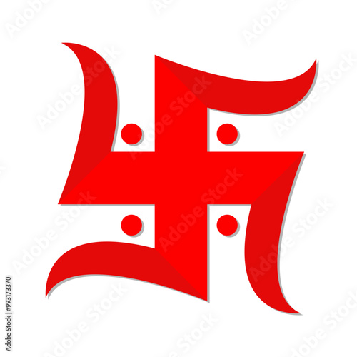 Vector minimalistic icon design of Swastika a religious symbol for Hinduism, Buddhism, Jainism, and Odinism
