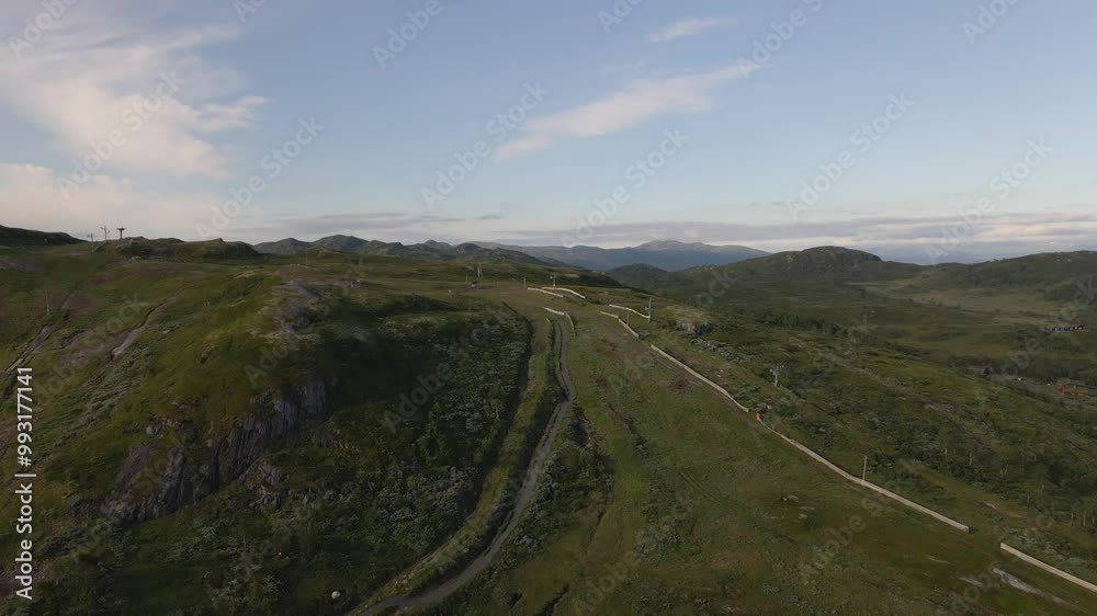 Aerial Drone Shot Over the Majestic Mountain Landscape of Telemark, Norway Aerial Drone Shot Over the Majestic Mountain Landscape of Telemark, Norway