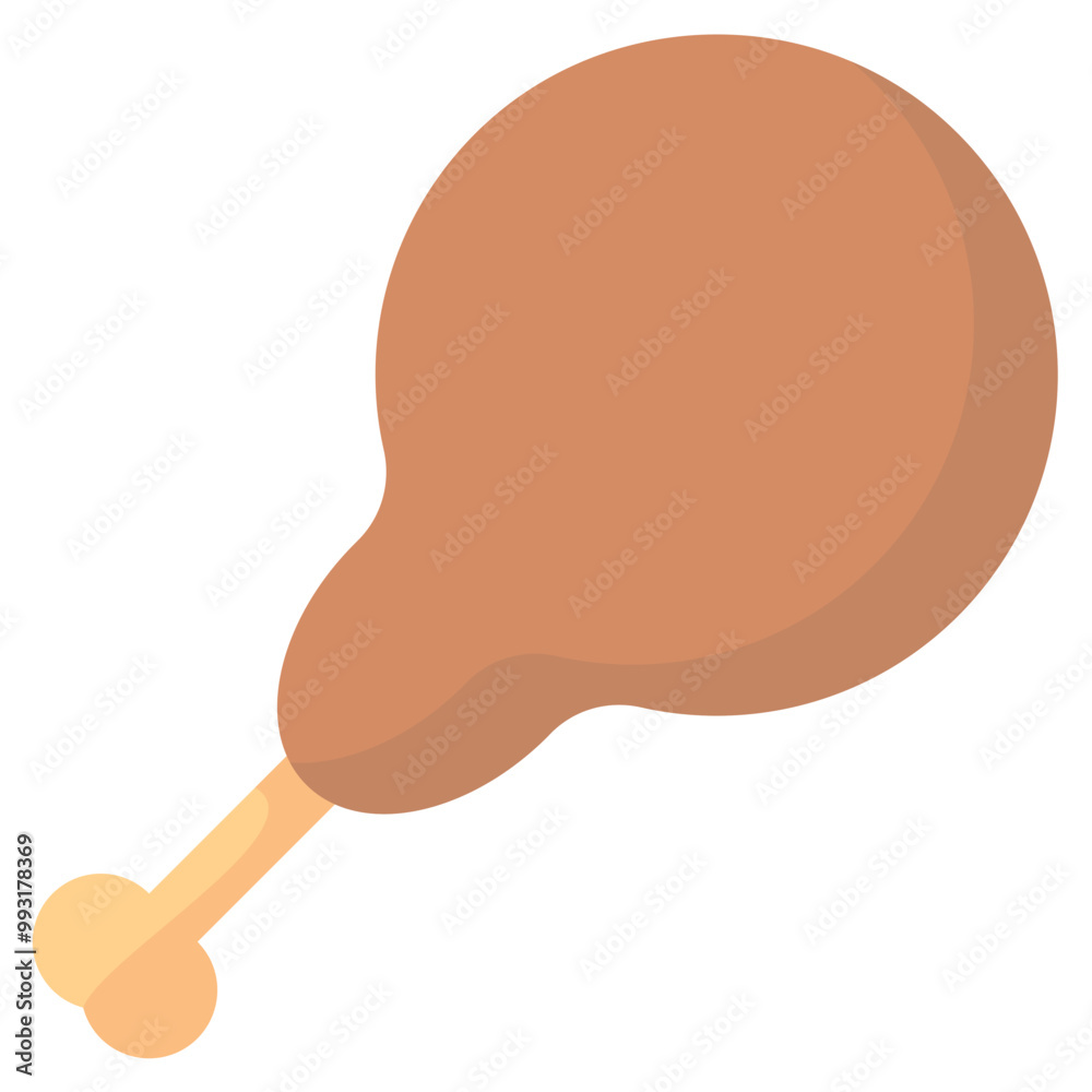 chicken crispy flat vector icon chicken crispy flat vector icon
