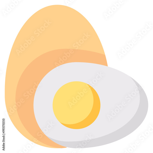 boiled egg flat vector icon