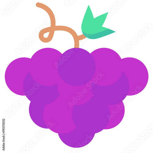 grapes flat vector icon