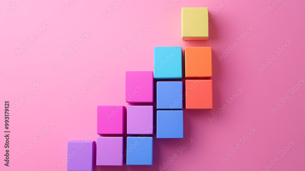 Geometric stacking structure of colorful blocks Geometric stacking structure of colorful blocks