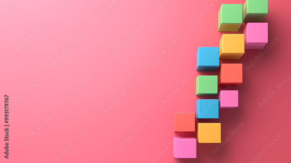 Geometric stacking structure of colorful blocks Geometric stacking structure of colorful blocks