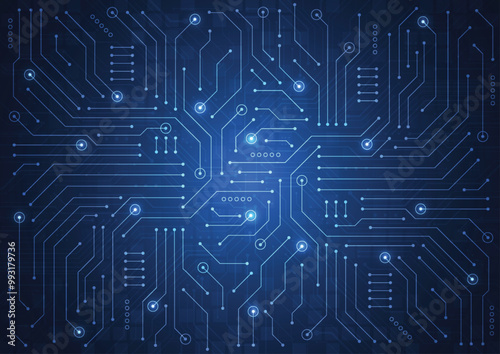 Abstract background with technology circuit board texture. Electronic motherboard illustration. Communication and engineering concept. Vector illustration