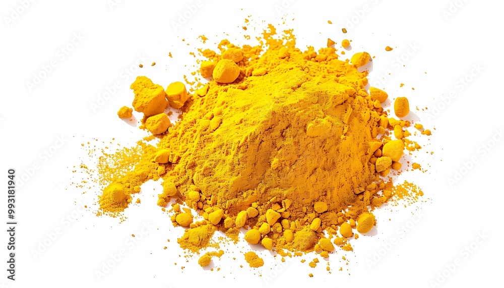 Turmeric powder isolated on white background
