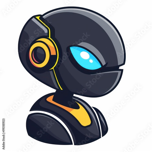 ai robot symbol design on a neutral background