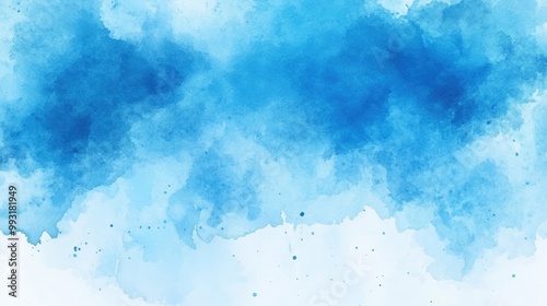 Blue abstract watercolor background banner