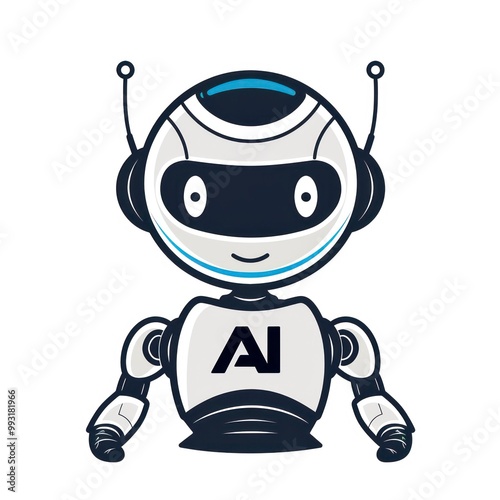 ai robot symbol design on a neutral background