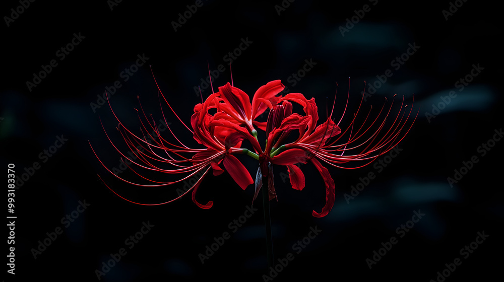 : Red Spider Lily on Dark Background