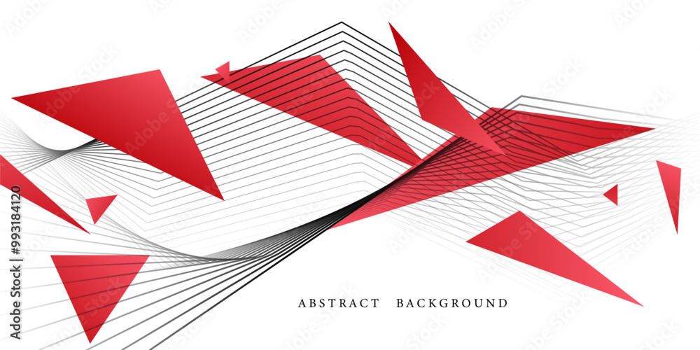 Fototapeta premium Abstract line red black background concept Vector graphic design