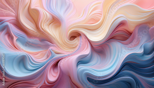 Abstract swirl pattern in pastel colors on a smooth surface photo