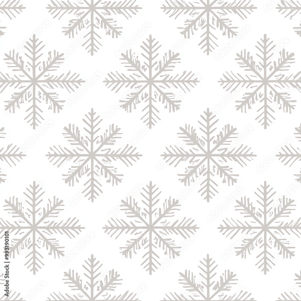 Silver snowflake pattern on white background Silver snowflake pattern on white background