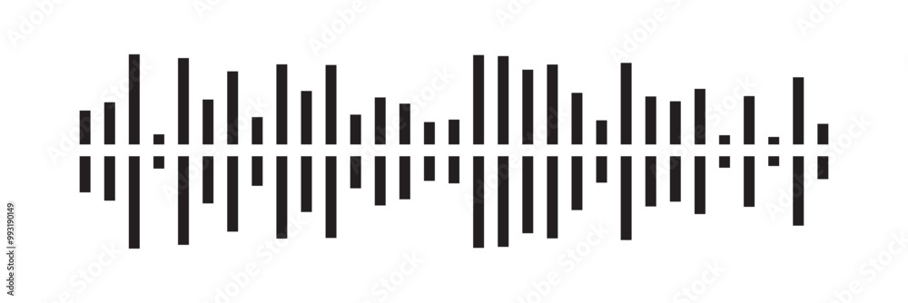 Waves of the equalizer. Vector illustration of music sound on isolated background. Drawing of radio signal painted by black inks. Sketch of musical soundtrack. Etching of voice record in eps 10. Waves of the equalizer. Vector illustration of music sound on isolated background. Drawing of radio signal painted by black inks. Sketch of musical soundtrack. Etching of voice record in eps 10.