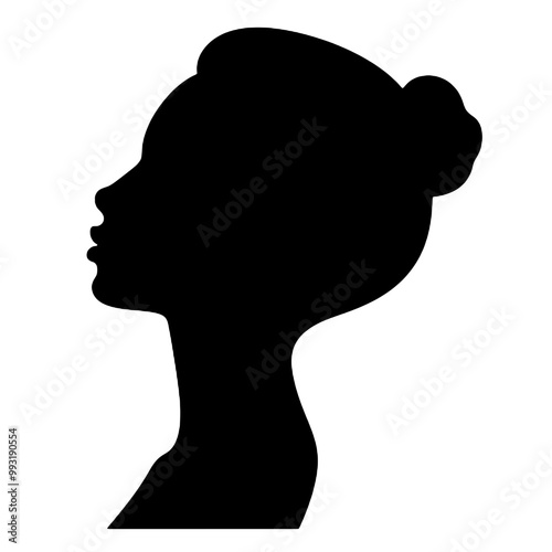 silhouette of a woman's face, side view