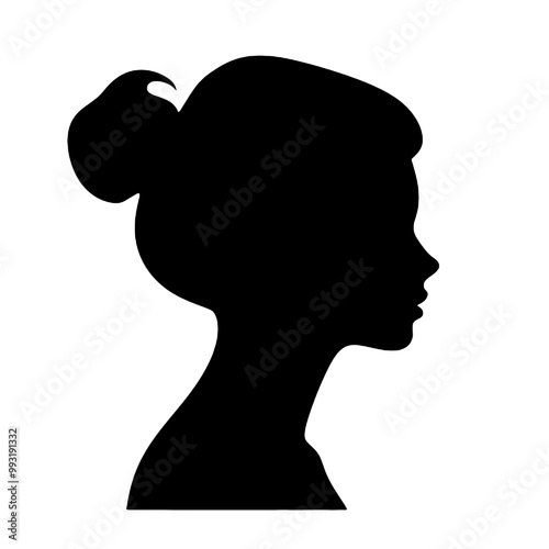 silhouette of a woman's face, side view