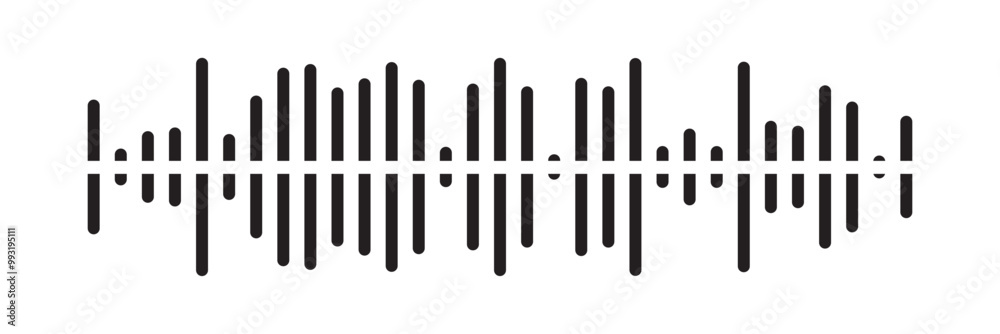 Radio Wave icon. Monochrome simple sound wave on white background. Vector sound wave icon. Music player sound bar. Record interface. Equalizer icon with soundwave line. vector illustration in eps 10. Radio Wave icon. Monochrome simple sound wave on white background. Vector sound wave icon. Music player sound bar. Record interface. Equalizer icon with soundwave line. vector illustration in eps 10.