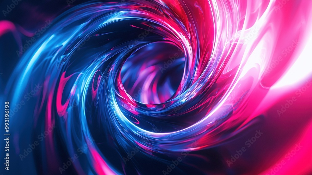 A close-up of a blue and pink object with a red and blue swirl in the center of the image A close-up of a blue and pink object with a red and blue swirl in the center of the image