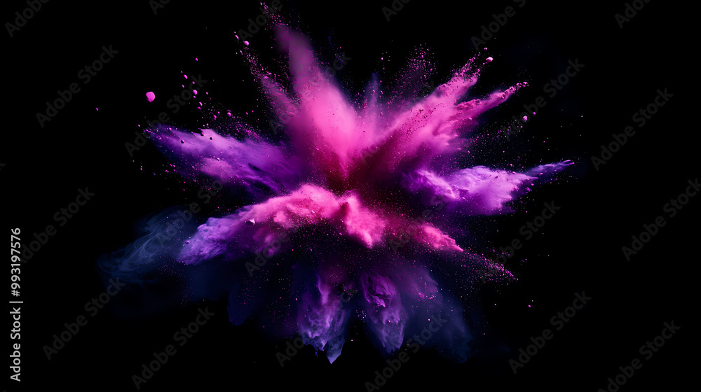 Colorful powder explosion on black background Colorful powder explosion on black background