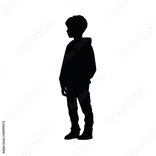 silhouette of a young boy thinking design, silhouette vector illustration transparent background