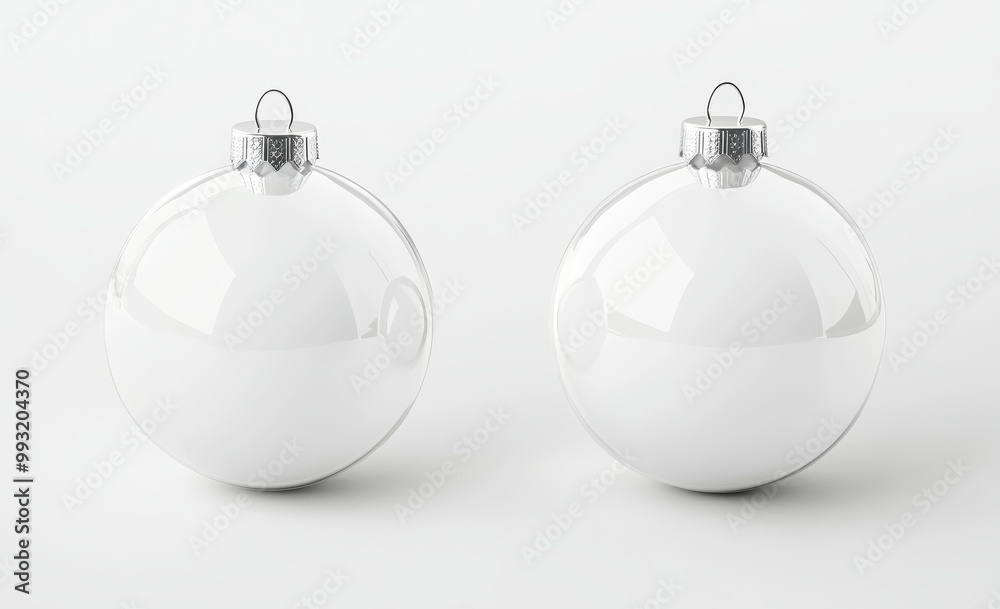 Isolated mockup of a transparent and white Christmas ball Isolated mockup of a transparent and white Christmas ball