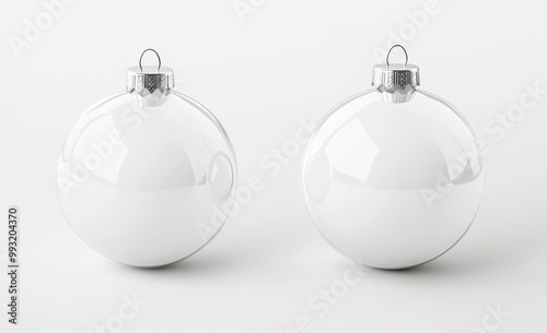 Isolated mockup of a transparent and white Christmas ball