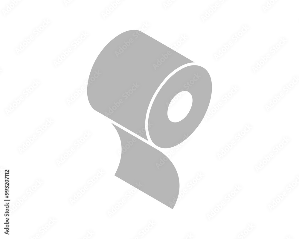Toilet paper roll or tube icon design, template for wc. Bathroom hygiene icons, kitchen cleaning towel. Blank soft scroll product.
