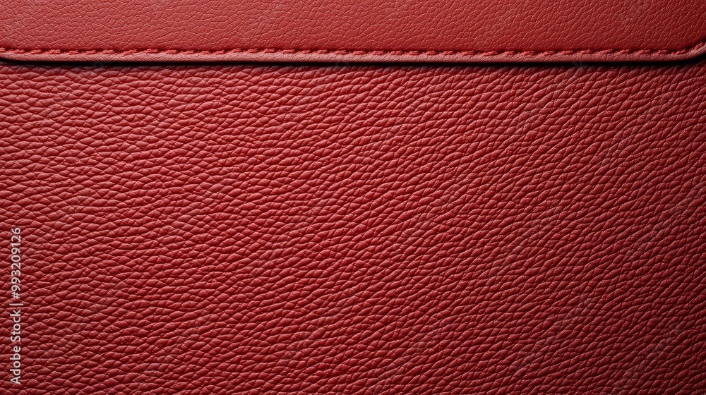 Fototapeta premium Rich red leather texture with subtle grain patterns