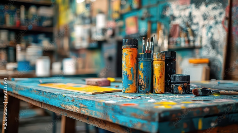 DIY projects at home with tools and materials on a table, creative environment, close-up, sharp focus, vibrant colors DIY projects at home with tools and materials on a table, creative environment, close-up, sharp focus, vibrant colors