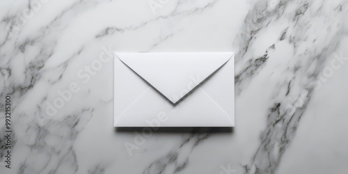 White Envelope on Marble Surface photo