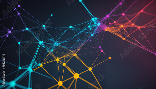 abstract network of web connections, internet, deep web, colorful technology