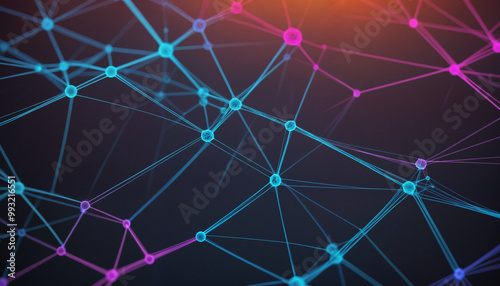 abstract network of web connections, internet, deep web, colorful technology
