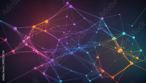 abstract network of web connections, internet, deep web, colorful technology