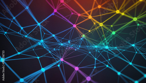 abstract network of web connections, internet, deep web, colorful technology