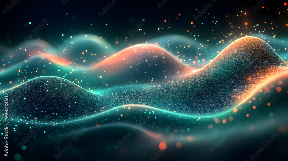 A Dark Background with Green and Blue Gradient Dots Illuminating the Space, Creating a Modern and Abstract Aesthetic
